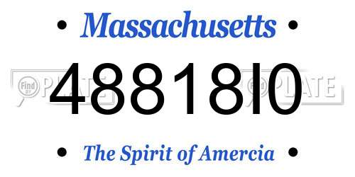 48818I0 Massachusetts License Plate