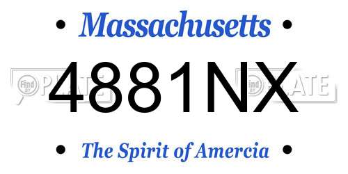4881NX Massachusetts License Plate
