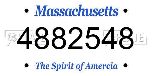4882548 Massachusetts License Plate