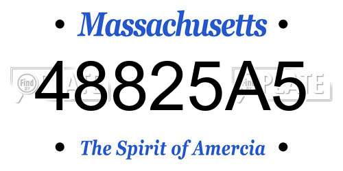 48825A5 Massachusetts License Plate