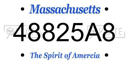 48825A8 Massachusetts License Plate
