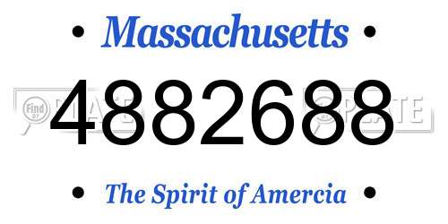 4882688 Massachusetts License Plate