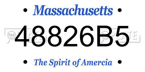 48826B5 Massachusetts License Plate