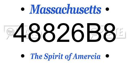 48826B8 Massachusetts License Plate