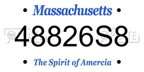 48826S8 Massachusetts License Plate