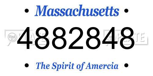 4882848 Massachusetts License Plate