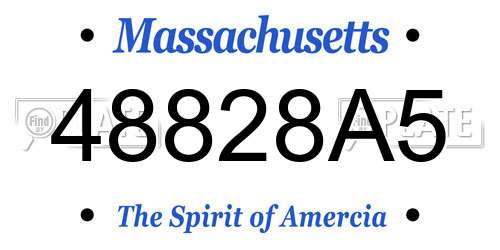 48828A5 Massachusetts License Plate