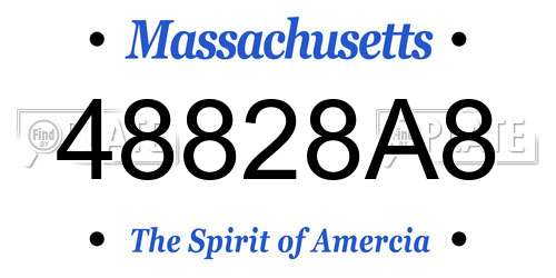 48828A8 Massachusetts License Plate
