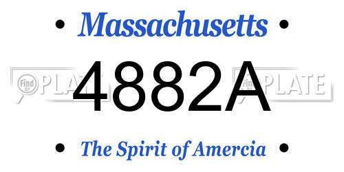 4882A Massachusetts License Plate