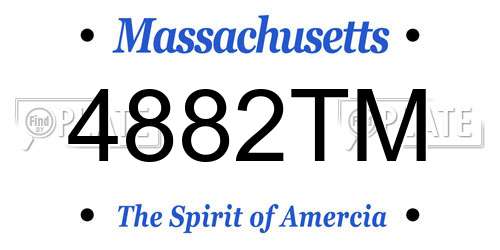 4882TM Massachusetts License Plate