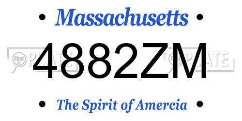 4882ZM Massachusetts License Plate