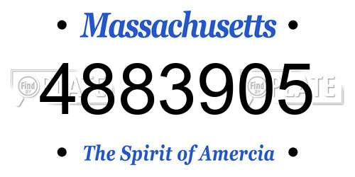 4883905 Massachusetts License Plate