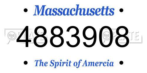 4883908 Massachusetts License Plate