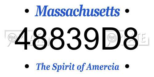 48839D8 Massachusetts License Plate
