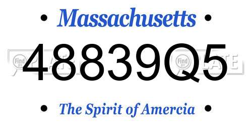 48839Q5 Massachusetts License Plate