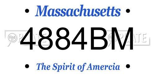 4884BM Massachusetts License Plate
