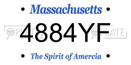 4884YF Massachusetts License Plate