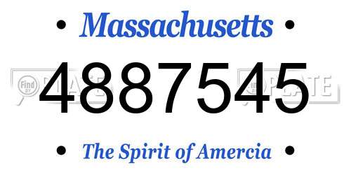4887545 Massachusetts License Plate