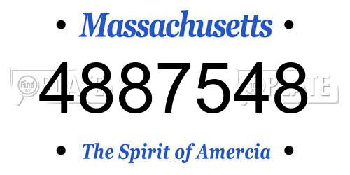 4887548 Massachusetts License Plate
