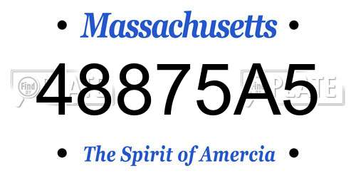 48875A5 Massachusetts License Plate