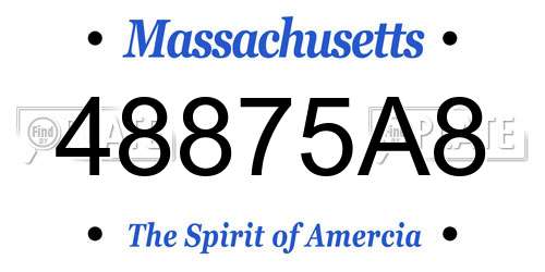 48875A8 Massachusetts License Plate