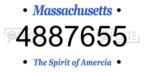 4887655 Massachusetts License Plate