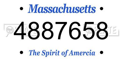 4887658 Massachusetts License Plate