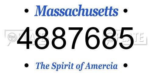 4887685 Massachusetts License Plate