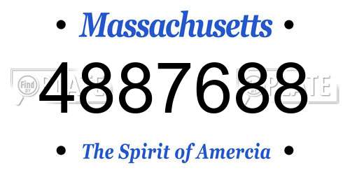 4887688 Massachusetts License Plate
