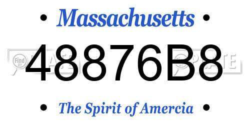 48876B8 Massachusetts License Plate