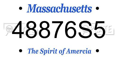48876S5 Massachusetts License Plate