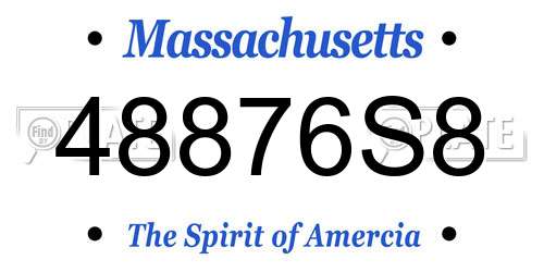 48876S8 Massachusetts License Plate