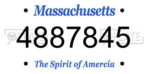 4887845 Massachusetts License Plate
