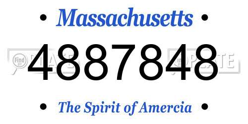 4887848 Massachusetts License Plate