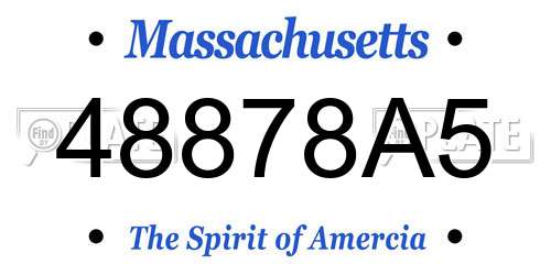 48878A5 Massachusetts License Plate