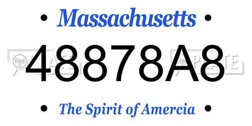48878A8 Massachusetts License Plate