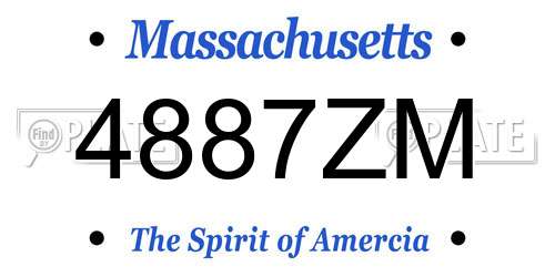 4887ZM Massachusetts License Plate