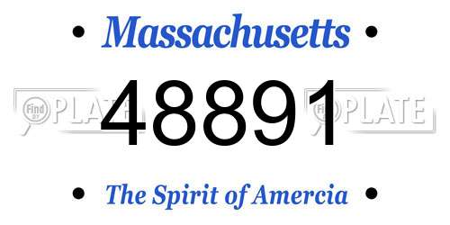 48891 Massachusetts License Plate