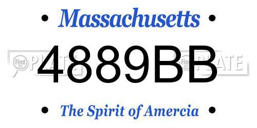 4889BB Massachusetts License Plate