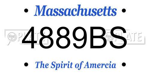 4889BS Massachusetts License Plate