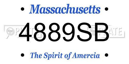 4889SB Massachusetts License Plate