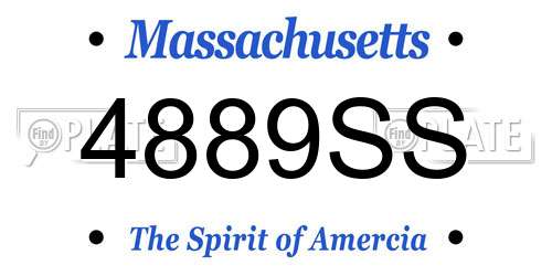 4889SS Massachusetts License Plate