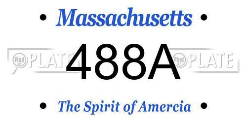488A Massachusetts License Plate