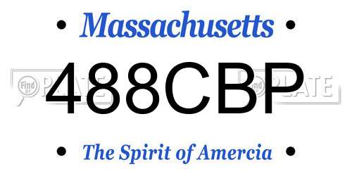 488CBP Massachusetts License Plate
