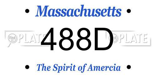 488D Massachusetts License Plate