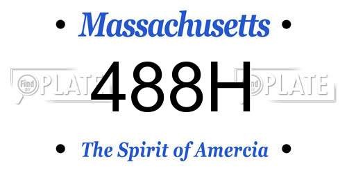 488H Massachusetts License Plate
