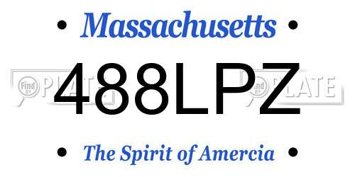 488LPZ Massachusetts License Plate