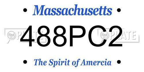 488PC2 Massachusetts License Plate