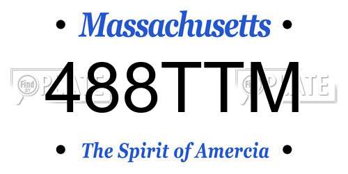 488TTM Massachusetts License Plate
