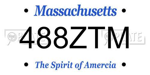 488ZTM Massachusetts License Plate